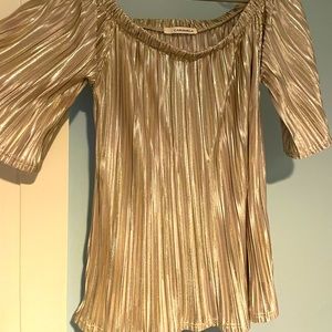 Metallic off-the-shoulder top